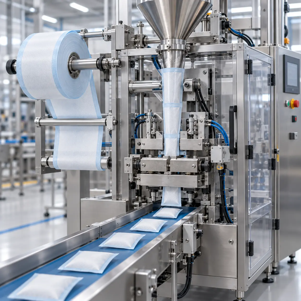 Linea automatica per il riempimento e la sigillatura di bustine